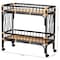 Bali & Pari Dalinda Modern Bohemian Two-Tone Black and Natural Brown Rattan 2-Tier Kitchen Cart 241-13396-ZORO - alternate 6